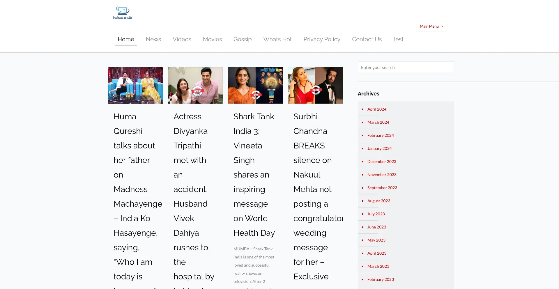 Website screenshot of Business-credits.cc