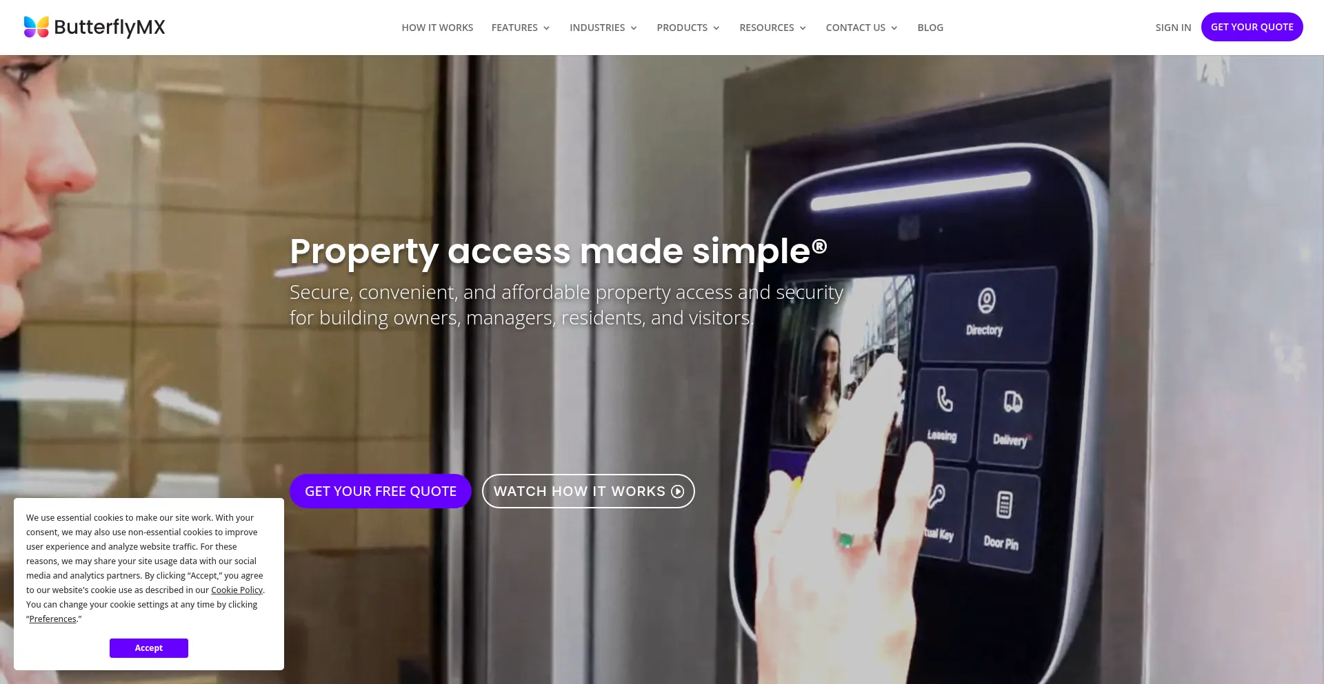 Butterflymx.com Screenshot