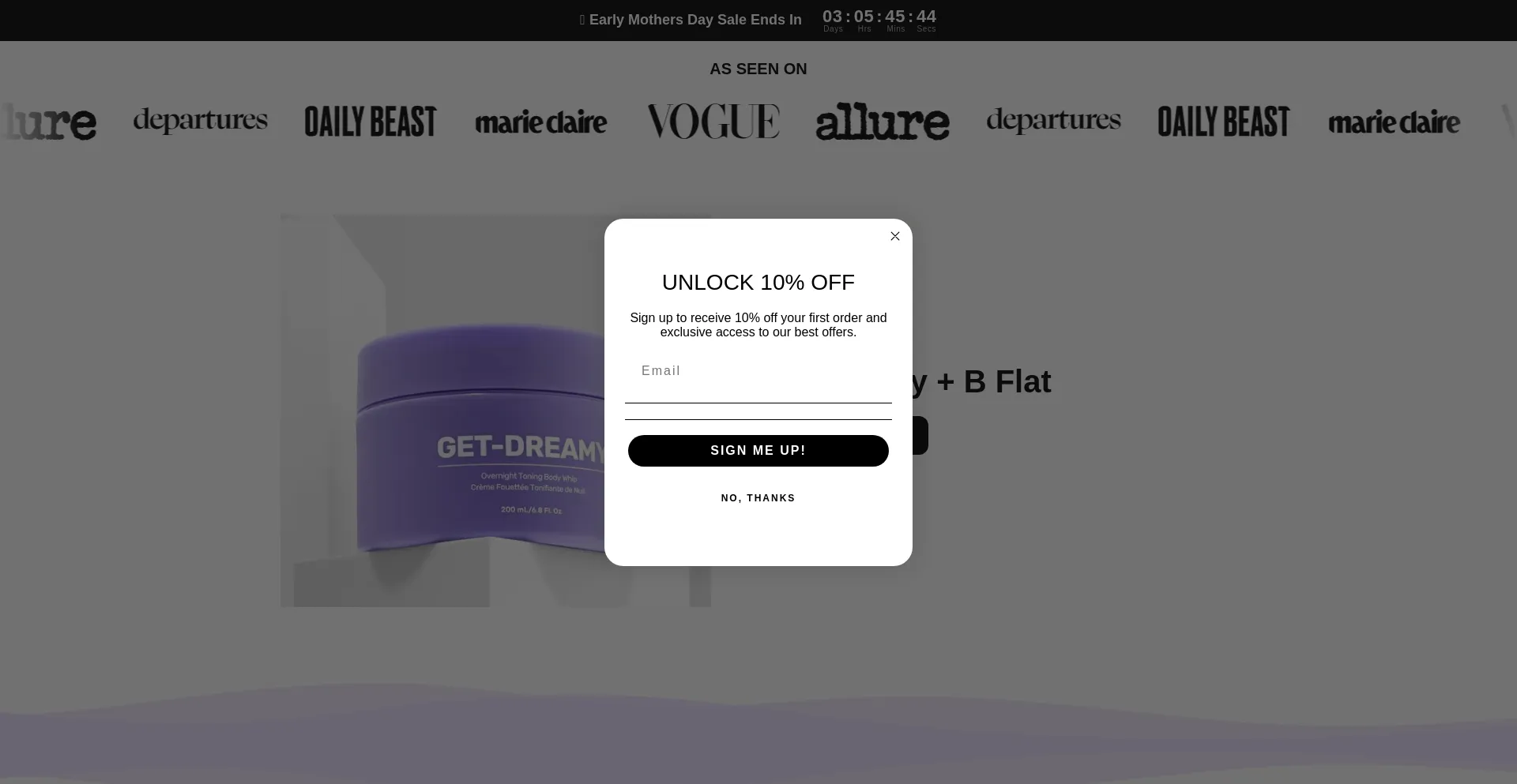 Website screenshot of Buygetdreamy.com