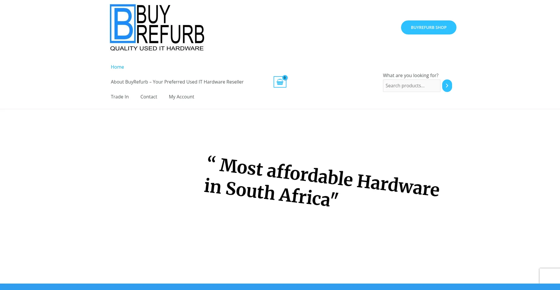 Website screenshot of Buyrefurb.co.za