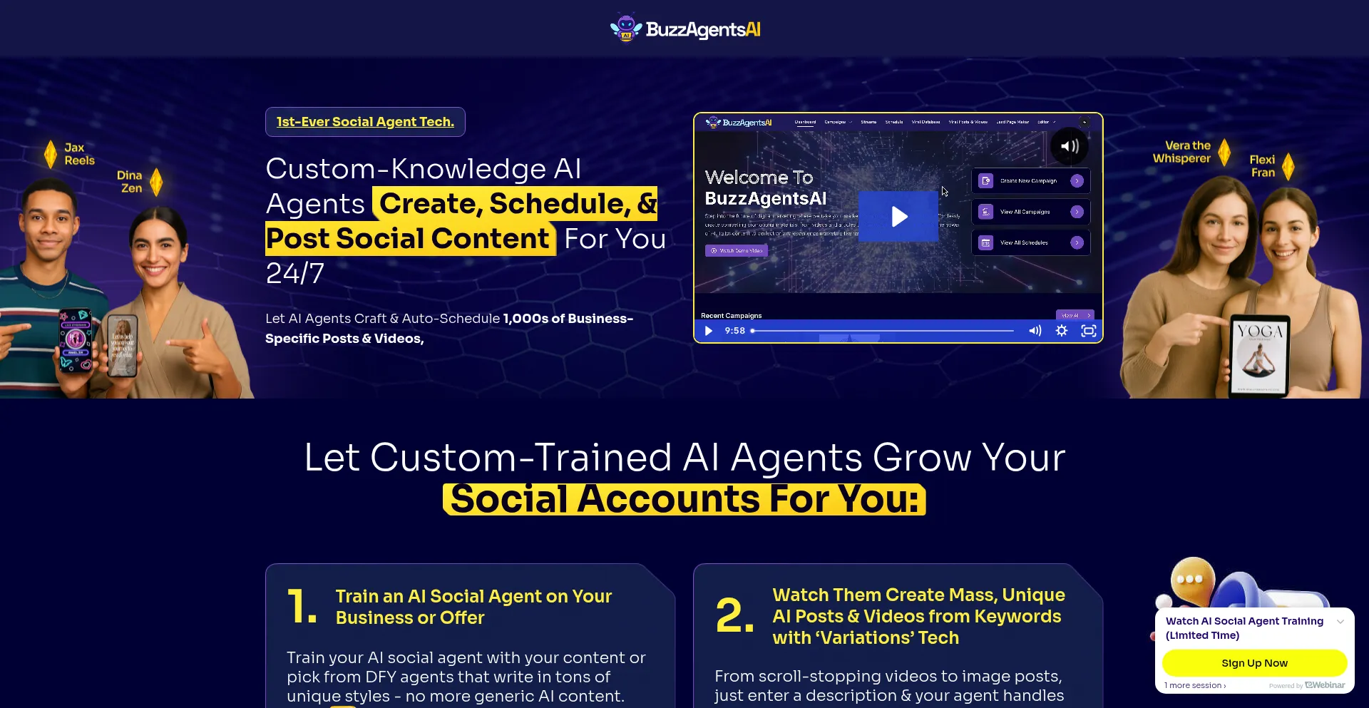 Website screenshot of Buzzagents.io