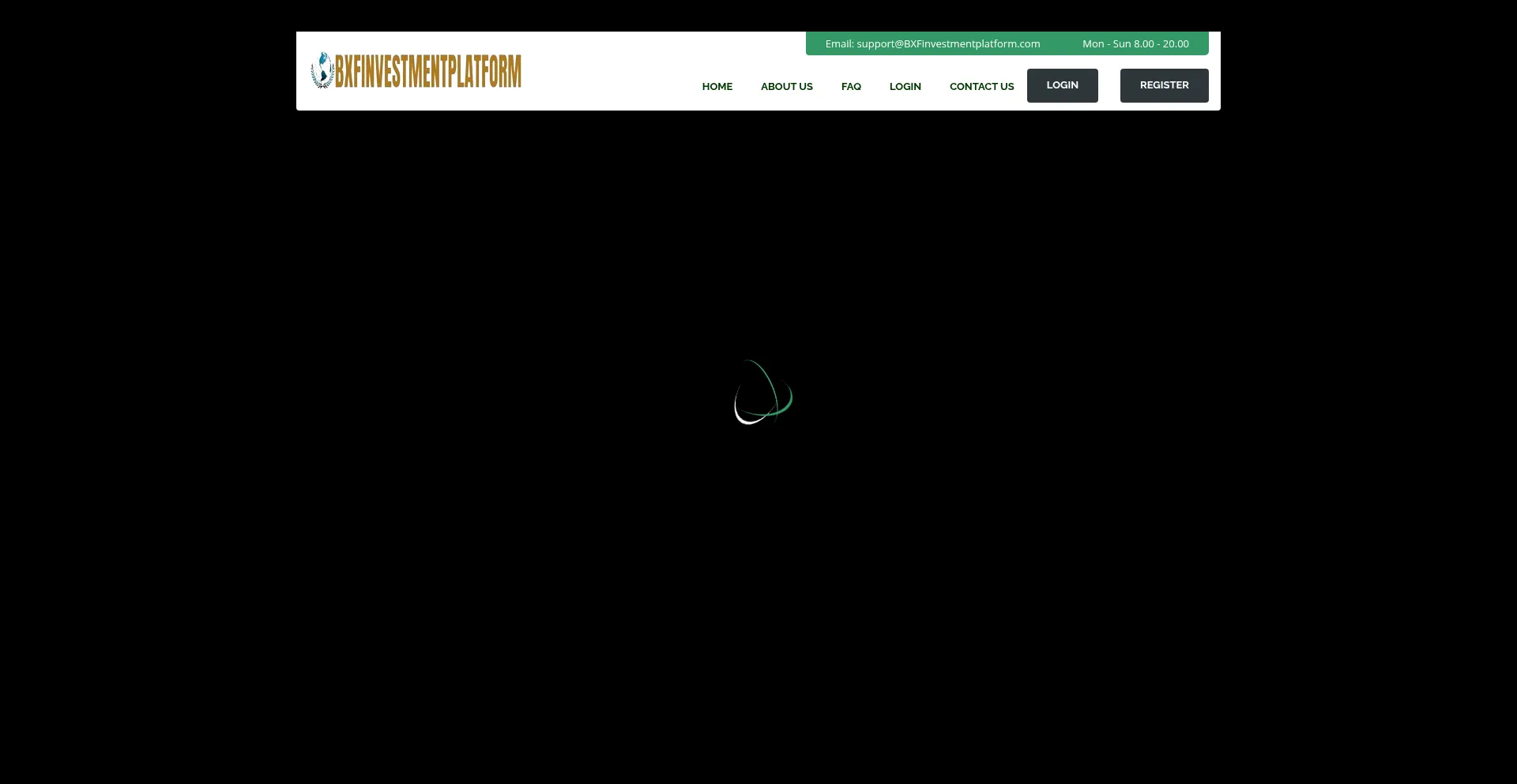 Website screenshot of Bxfinvestmentplatform.com