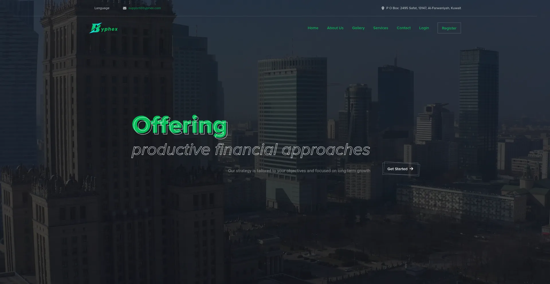 Website screenshot of Byphex.com