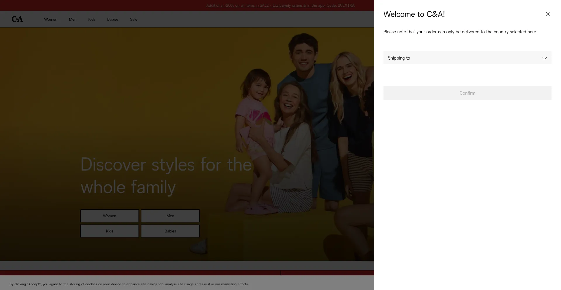 Website screenshot of C-and-a.com