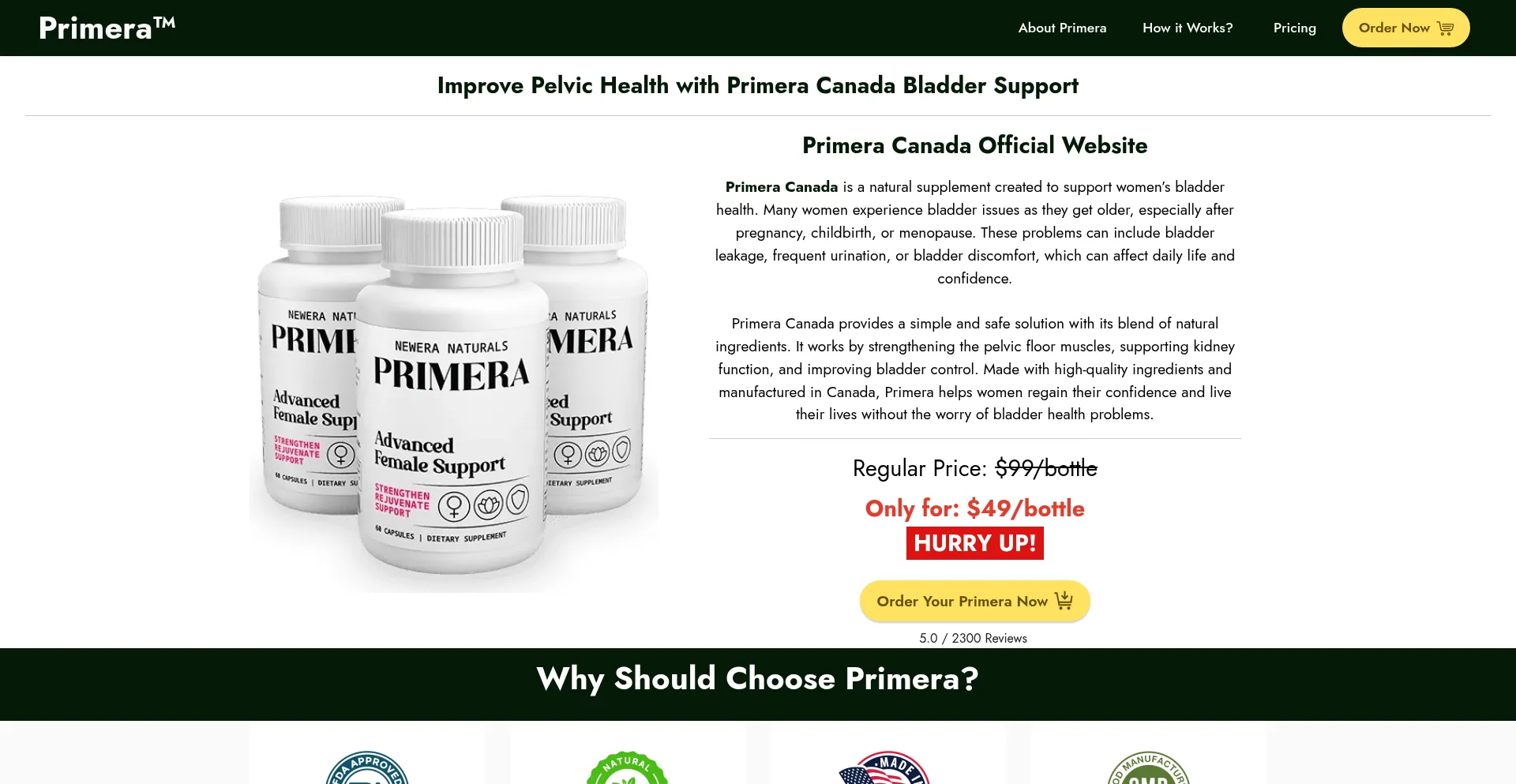 Website screenshot of Ca-primera.com