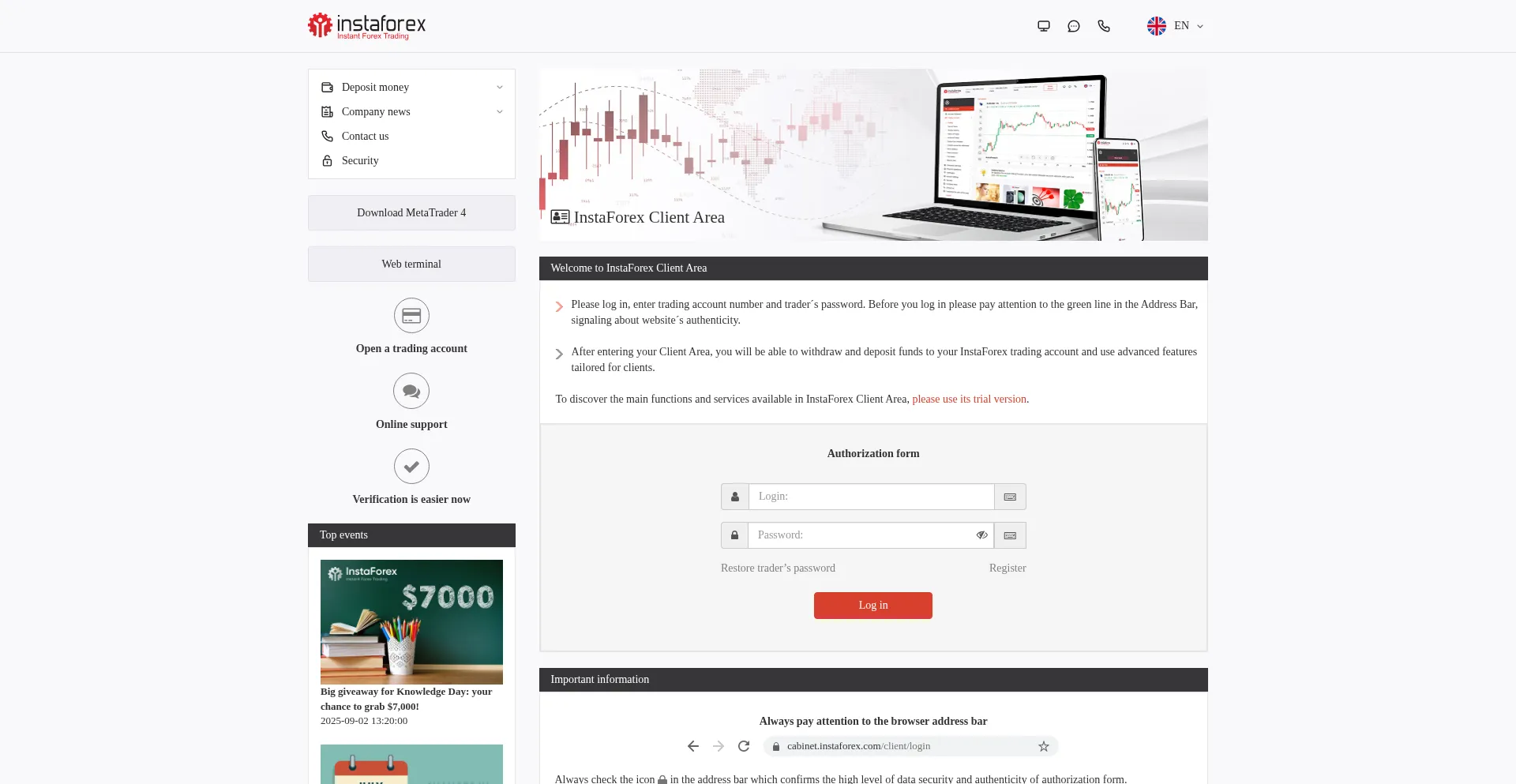 Cabinet.instaforex.com é Seguro e Confiável?