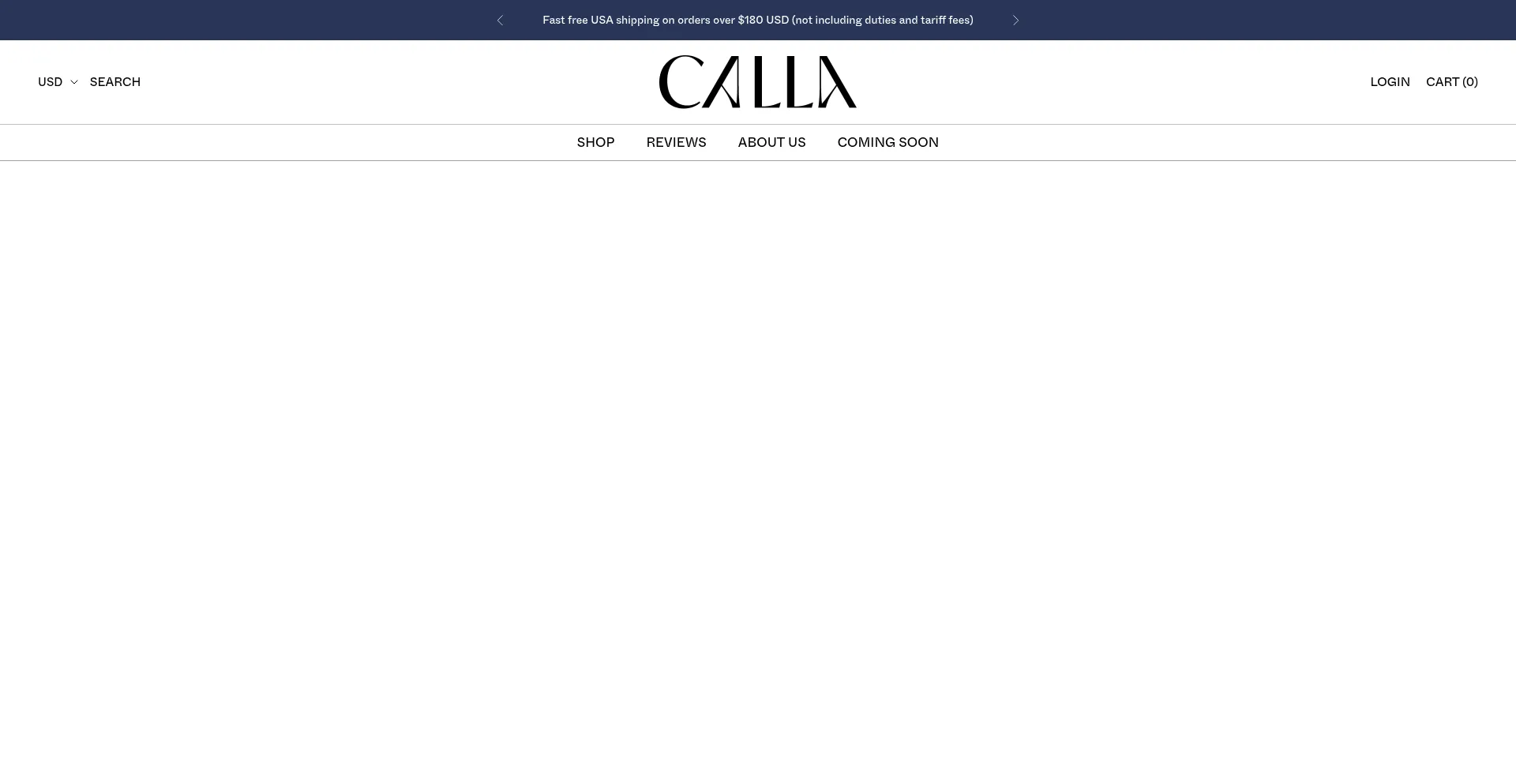 Website screenshot of Callashoes.com