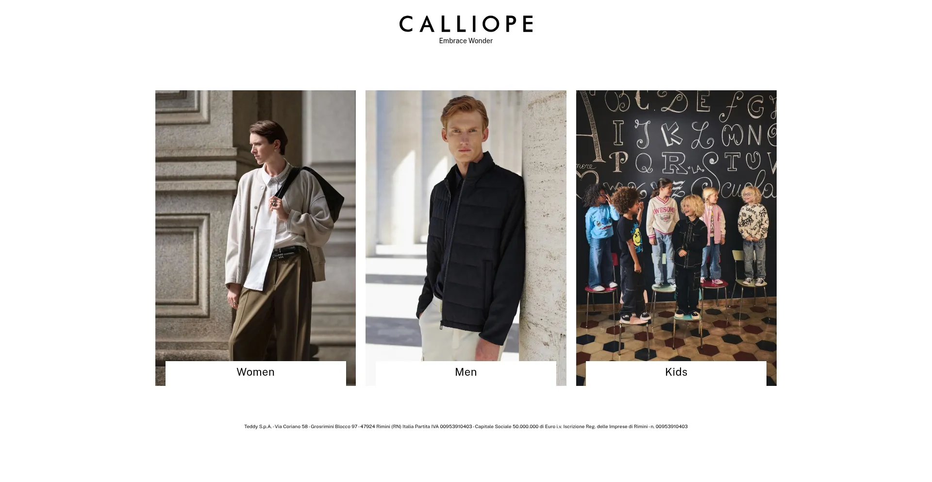 Website screenshot of Calliope.style