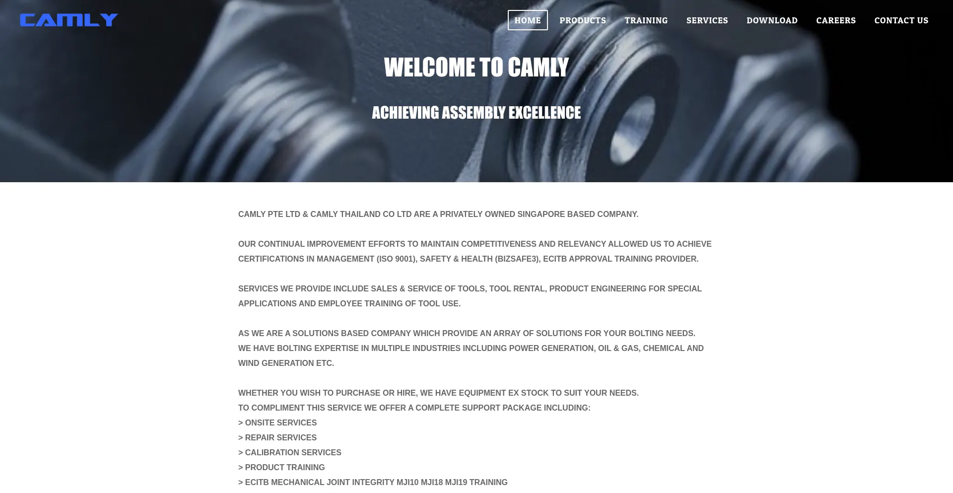 Website screenshot of Camly.sg