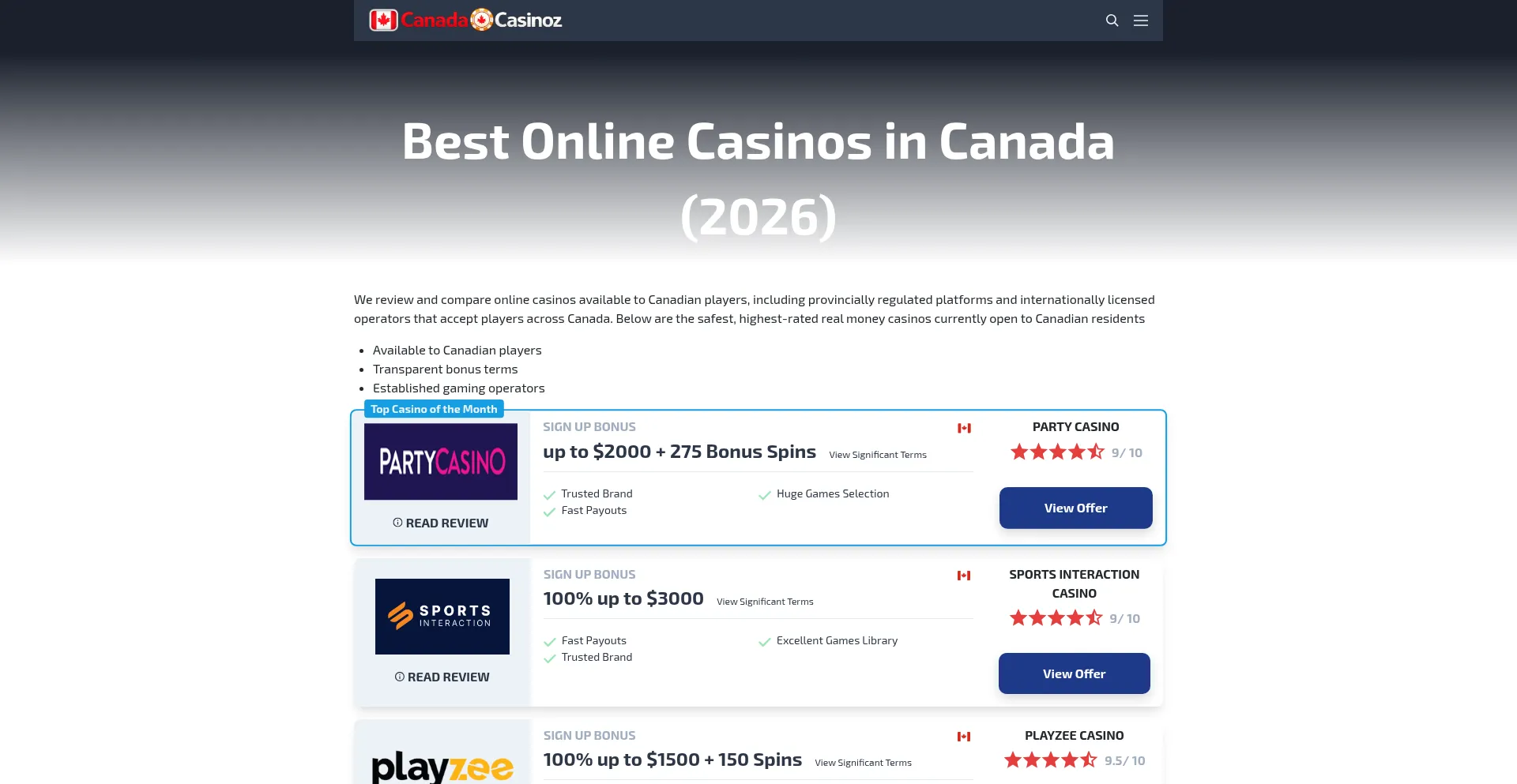 Canadacasinoz.com