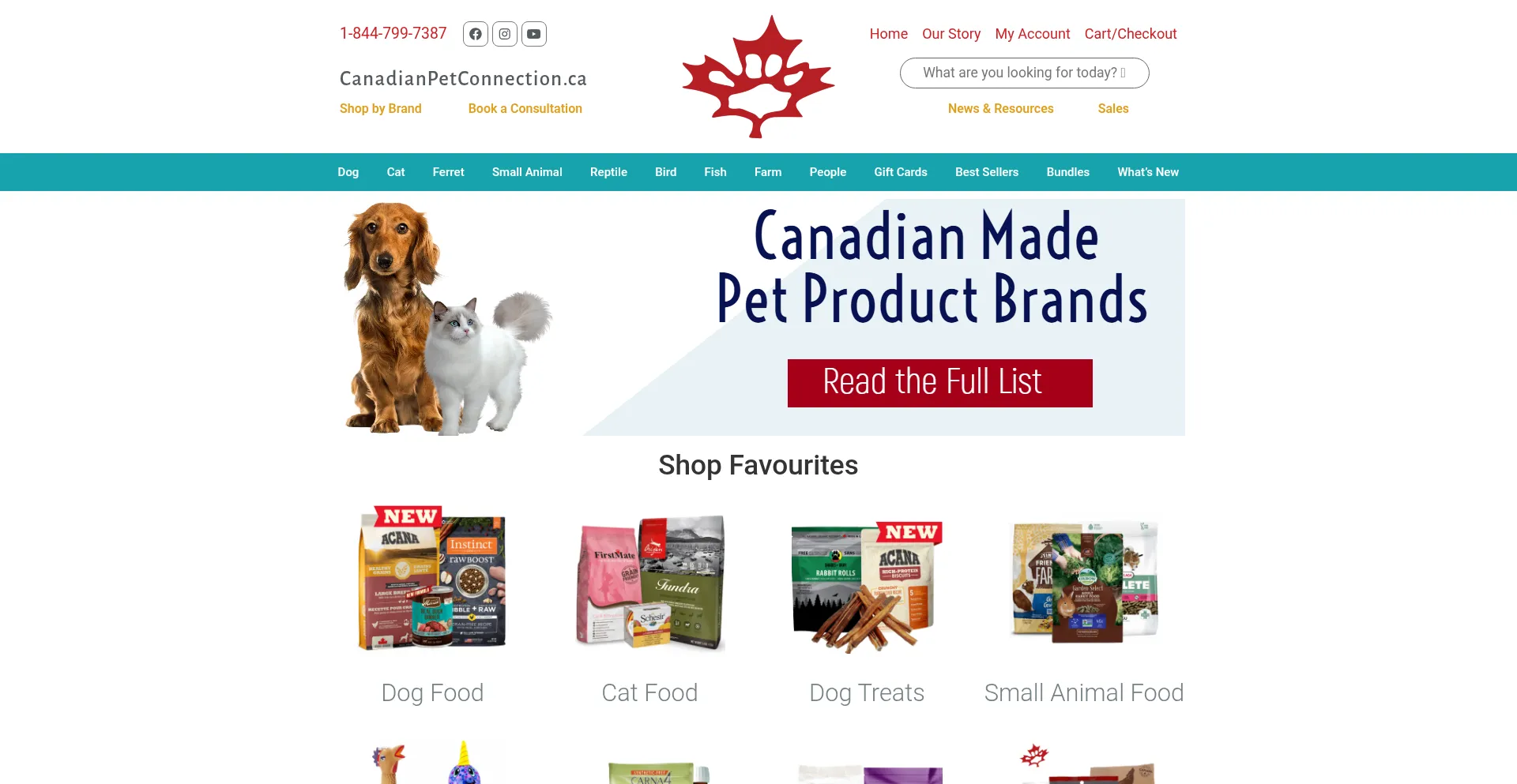 Website screenshot of Canadianpetconnection.ca