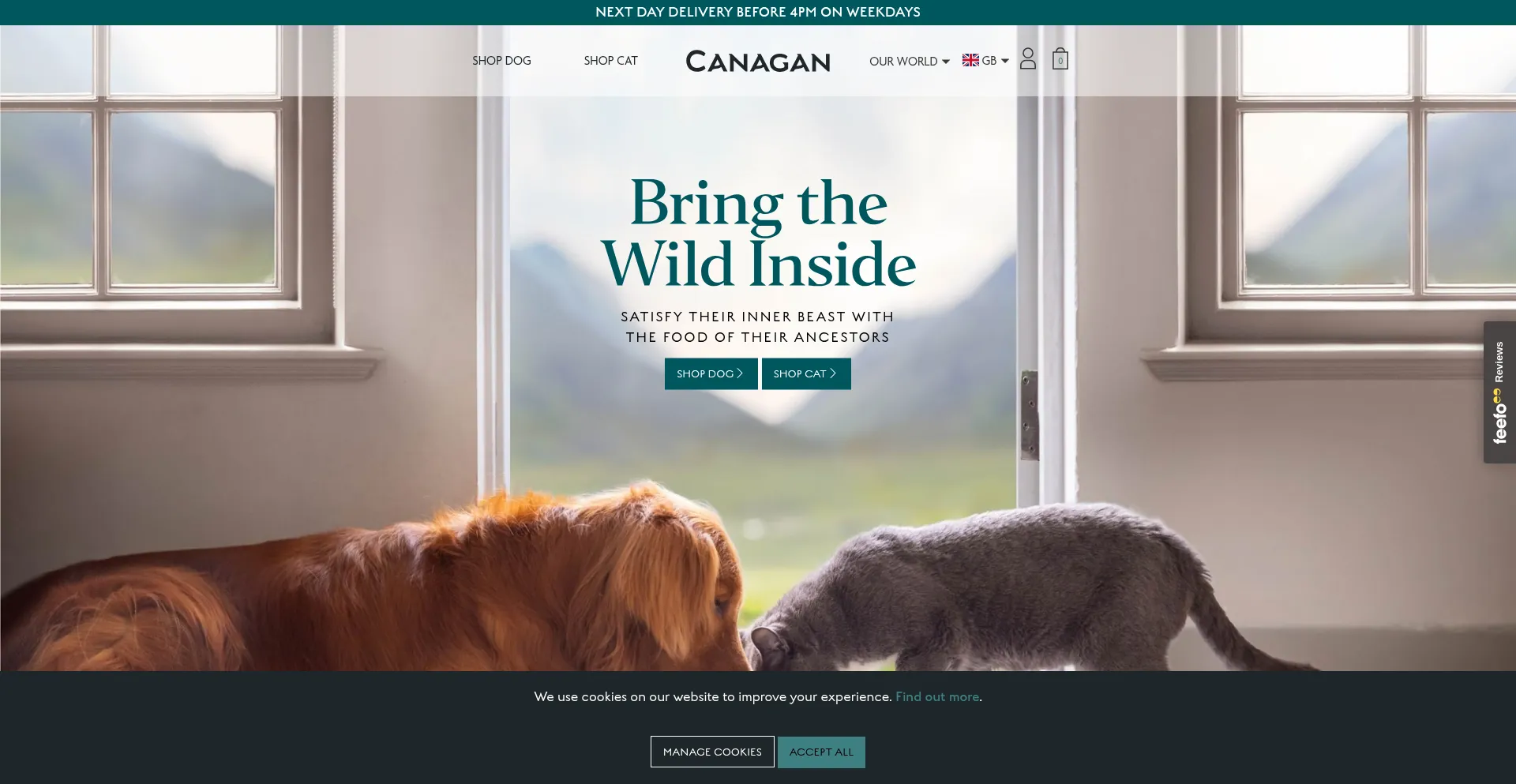 Website screenshot of Canagan.co.uk