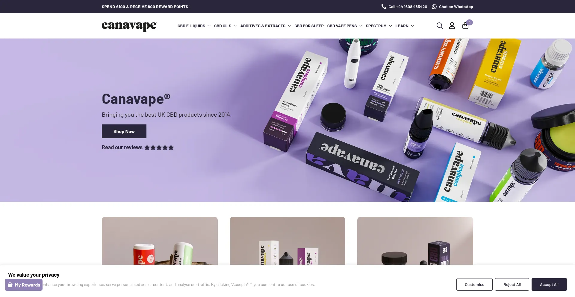 Website screenshot of Canavape.co.uk