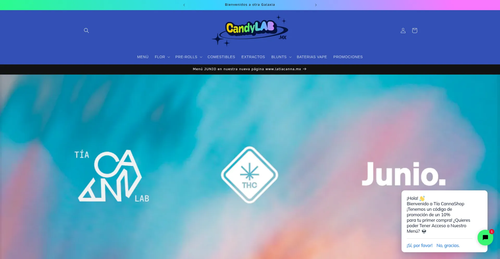 Website screenshot of Candylab.com.mx