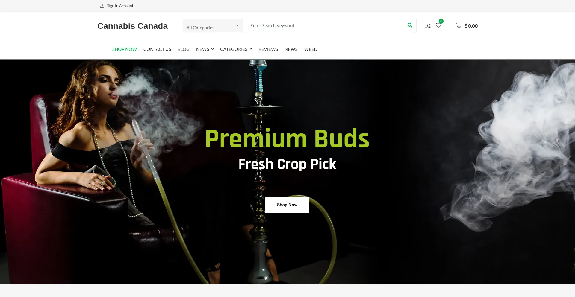 Website screenshot of Cannabiscanada.net