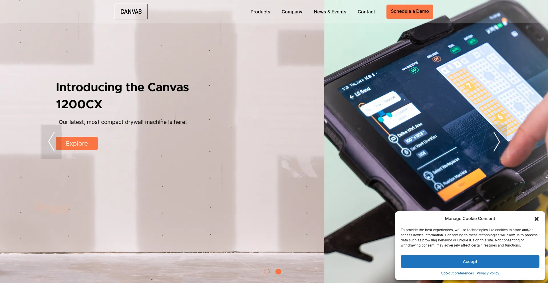 Website screenshot of Canvas.build