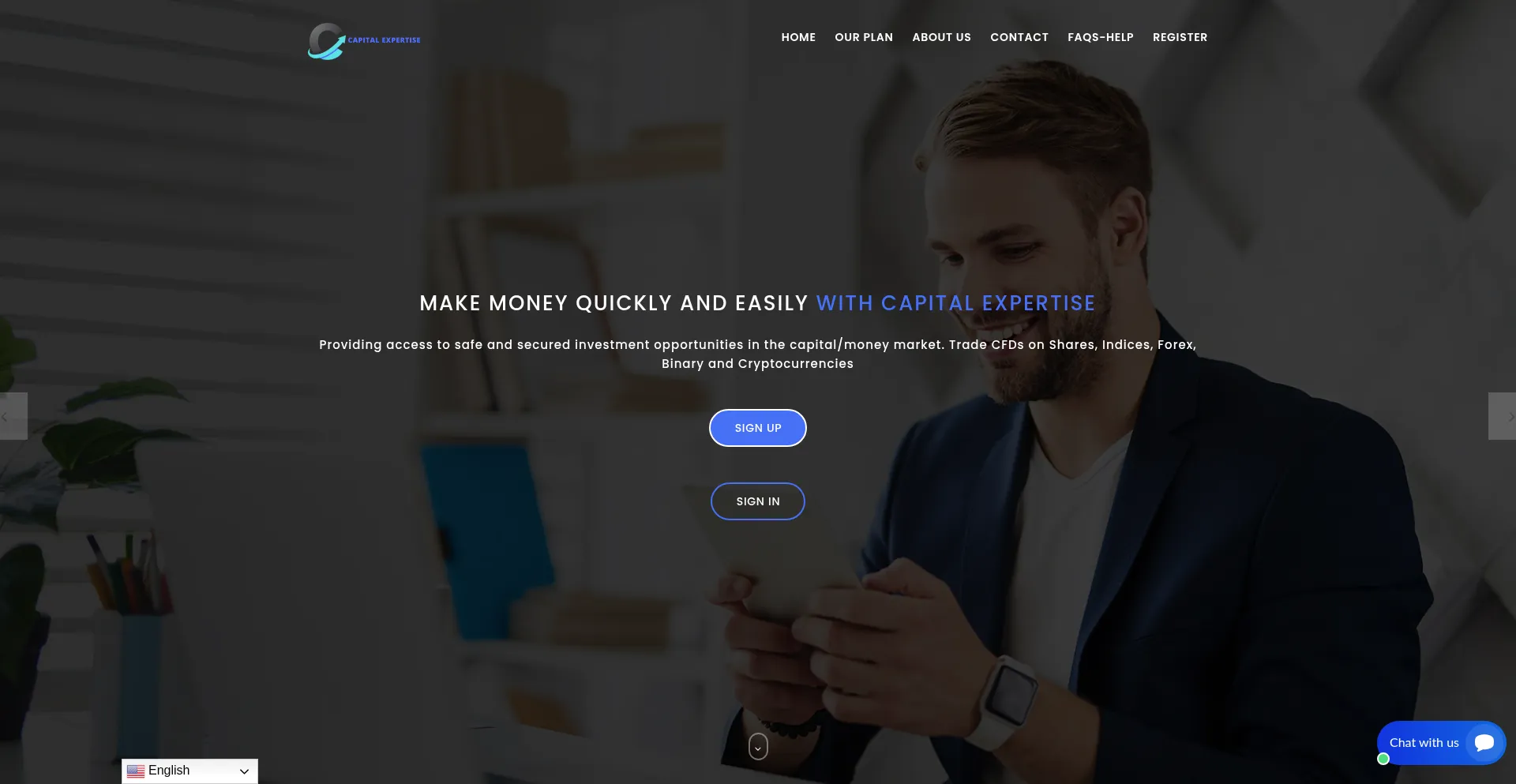 Website screenshot of Capitalexpertise.click