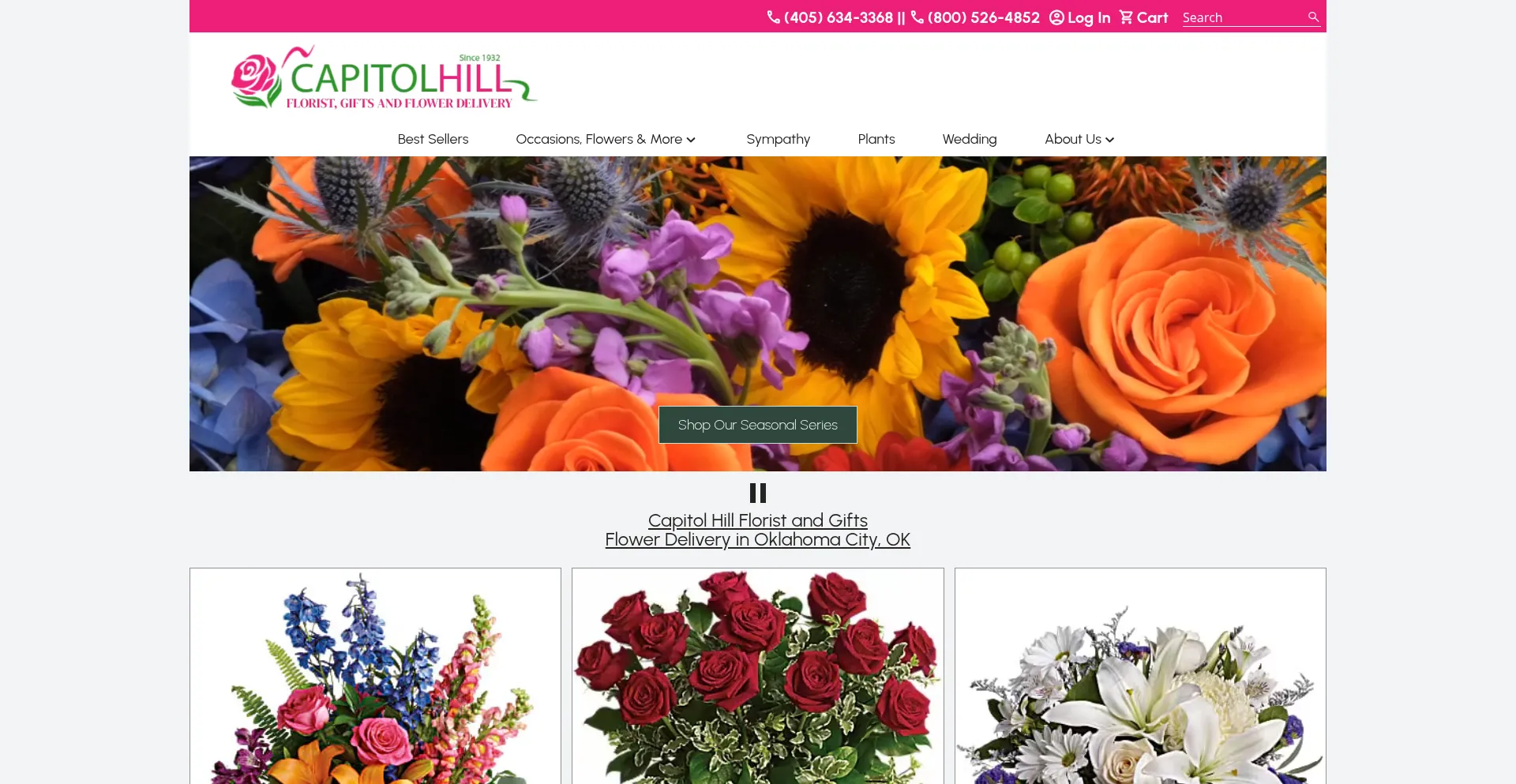 Website screenshot of Capitolhillflorist.com