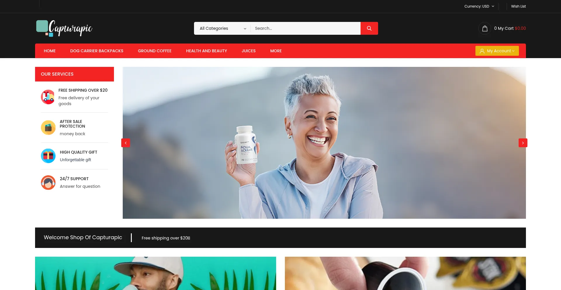 Website screenshot of Capturapic.com