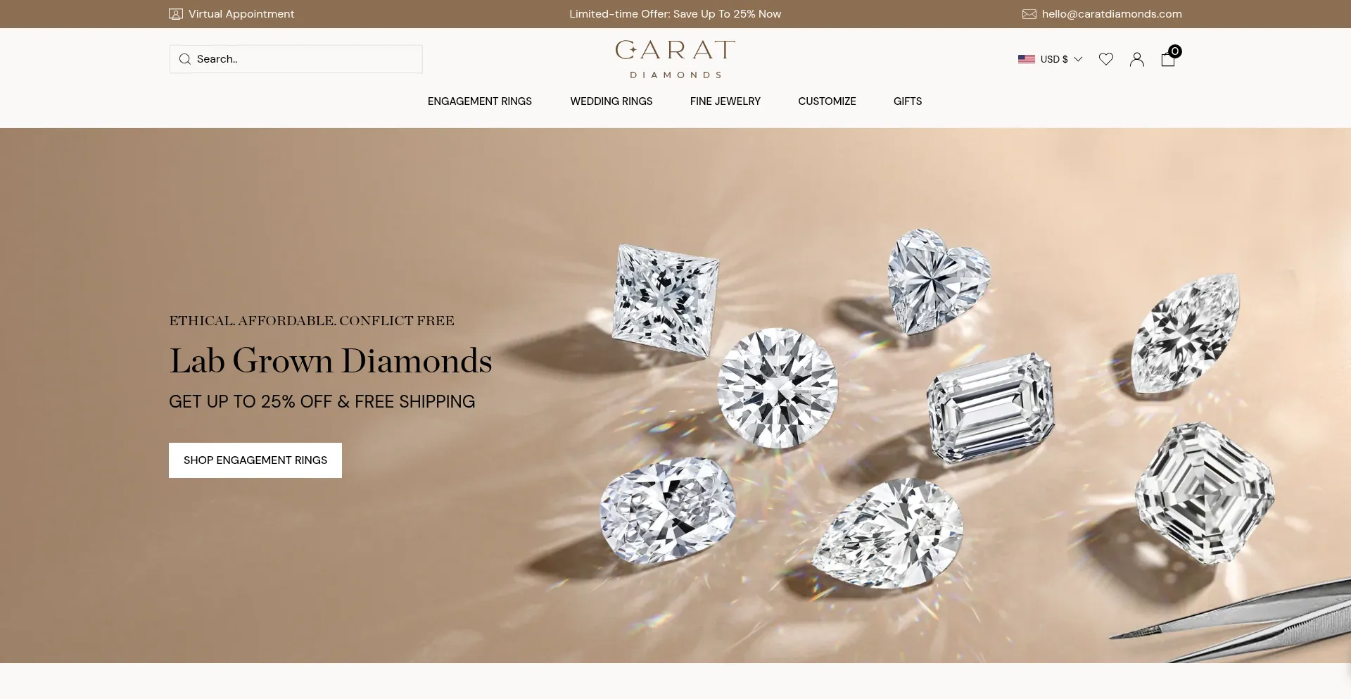 Caratdiamonds.com Screenshot