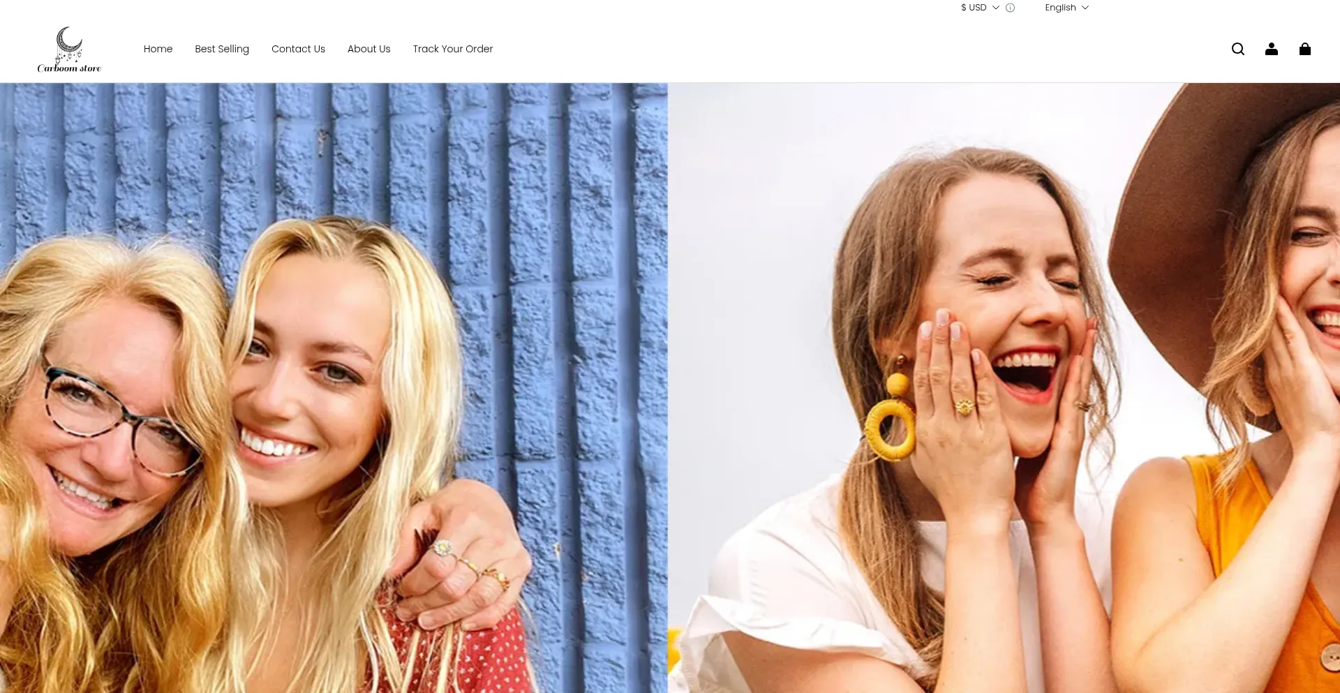 Website screenshot of Carboom.store