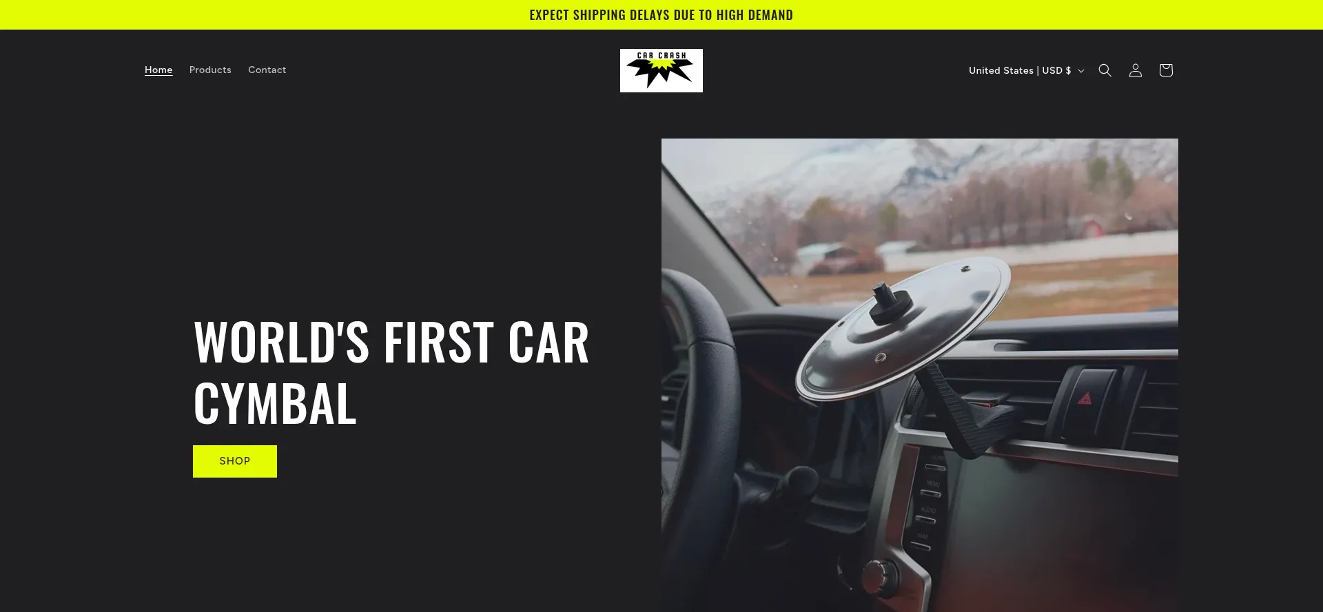Website screenshot of Carcrashmusic.com