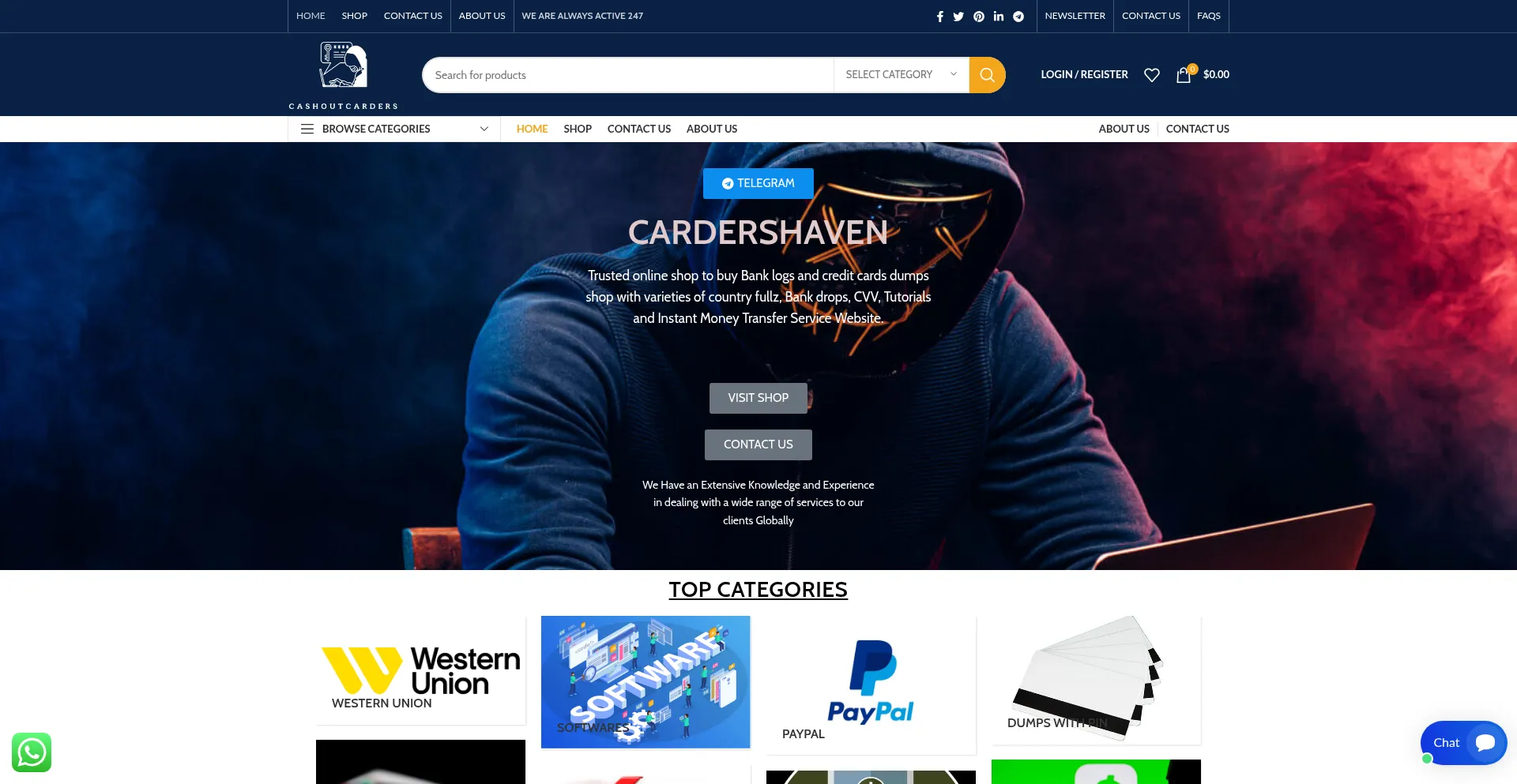 Website screenshot of Cardershaven.com