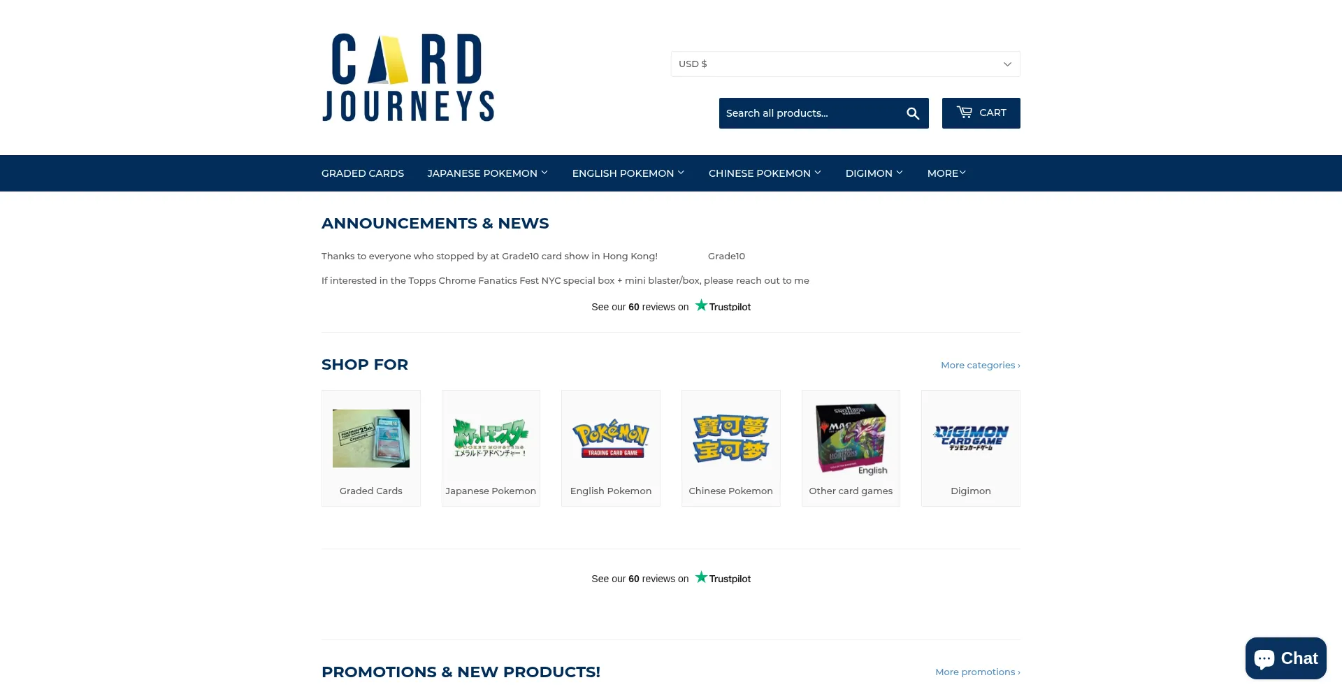 Website screenshot of Cardjourneys.com
