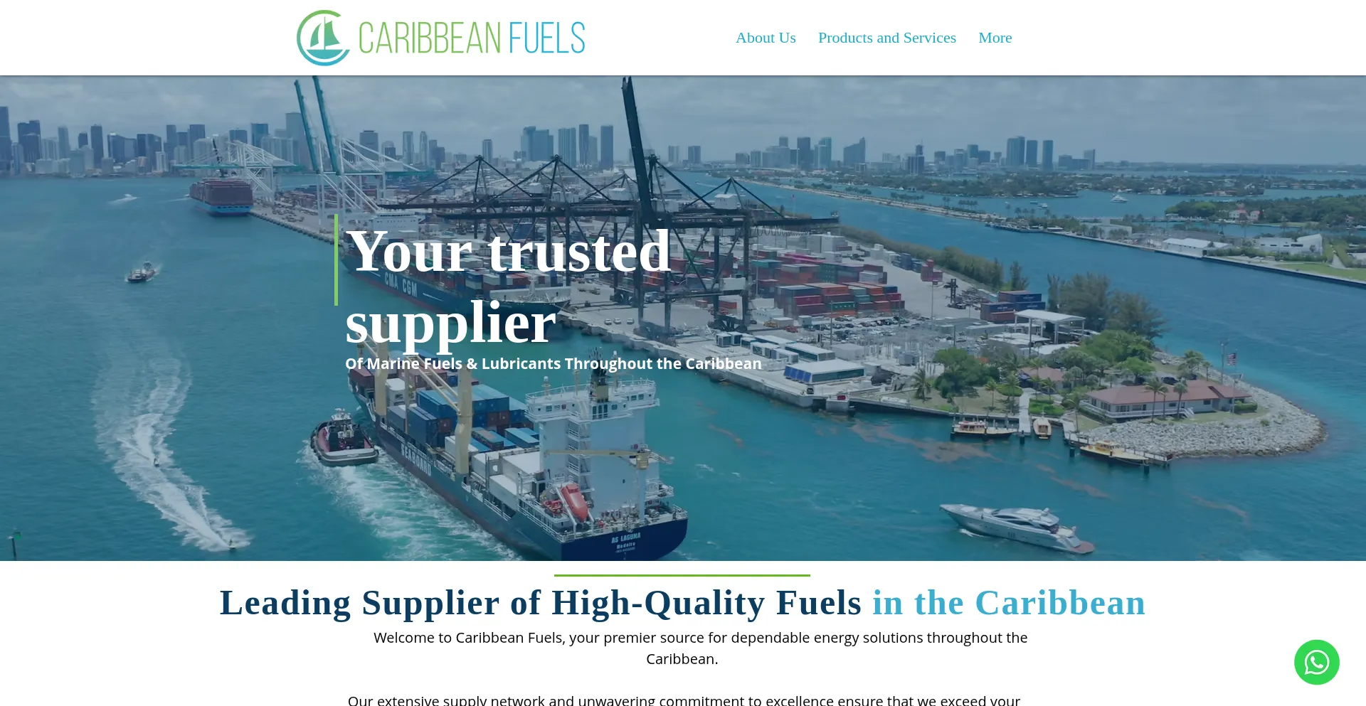 Website screenshot of Caribbeanfuels.com