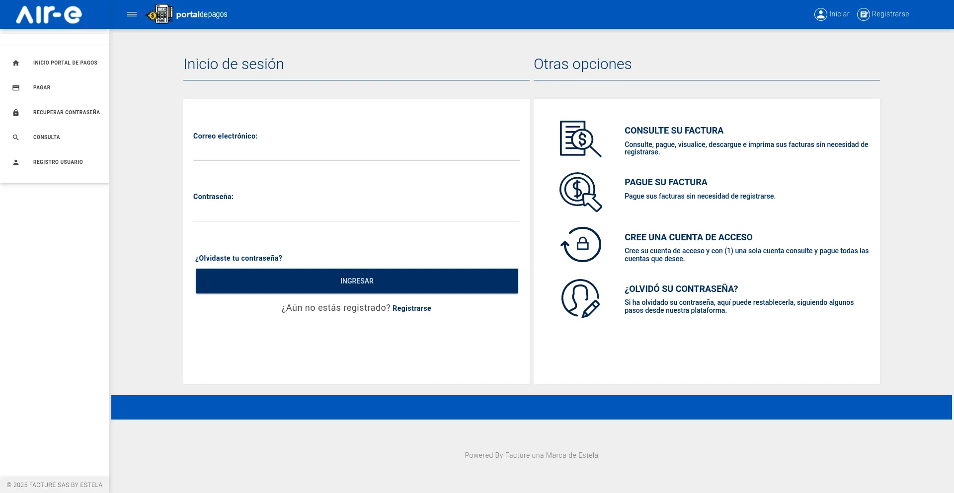 Website screenshot of Caribesol.facture.co