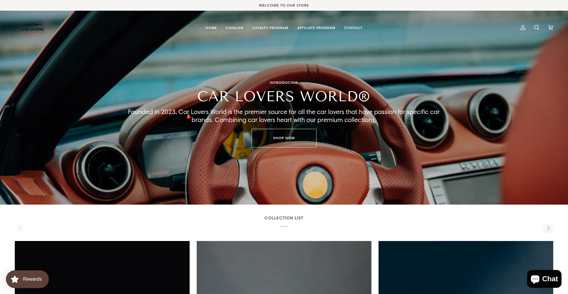 Website screenshot of Carloversworld.com
