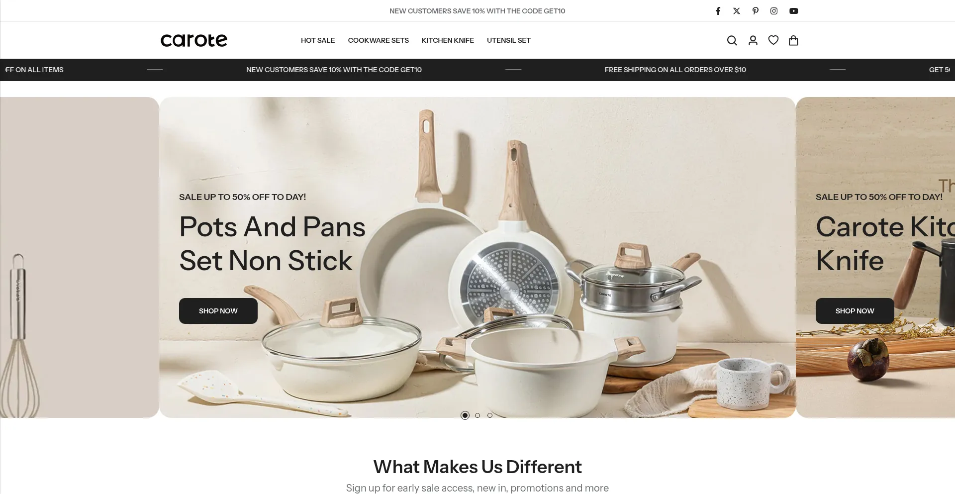 Website screenshot of Carotelife.com