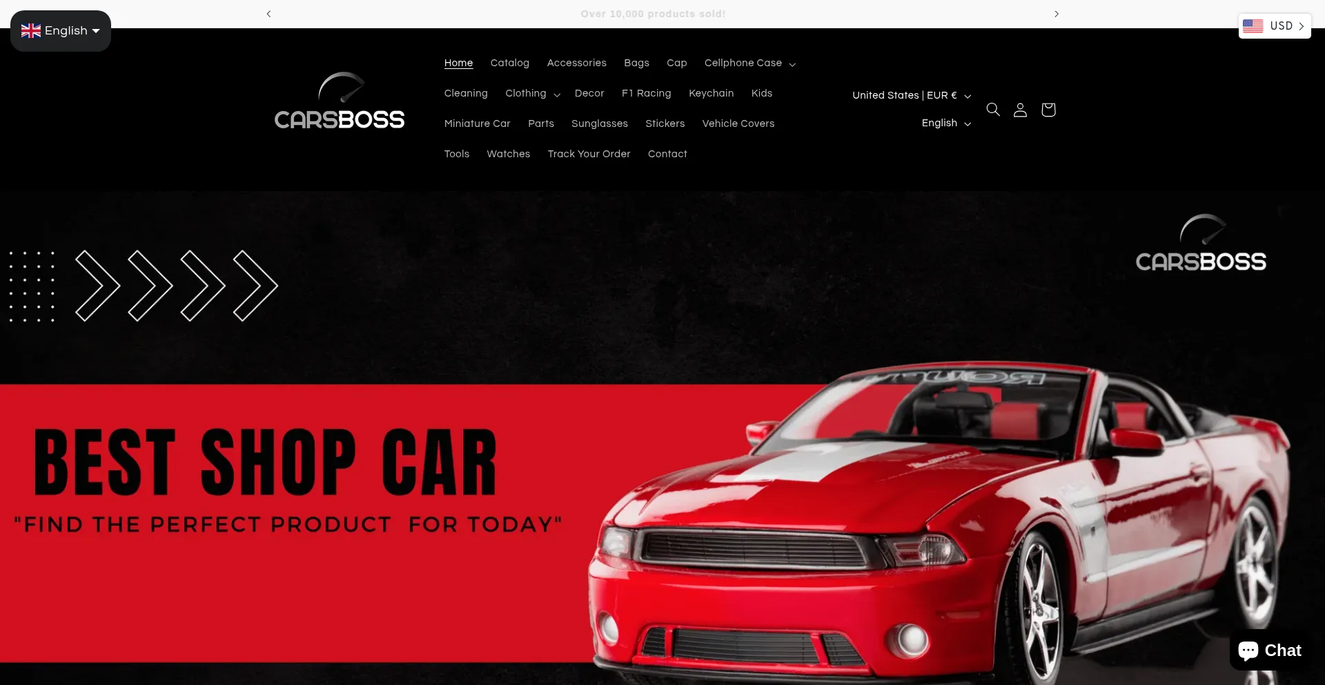 Website screenshot of Carsboss.store