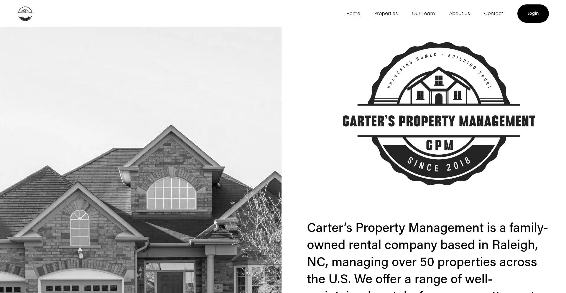 Website screenshot of Cartersmgmt.com