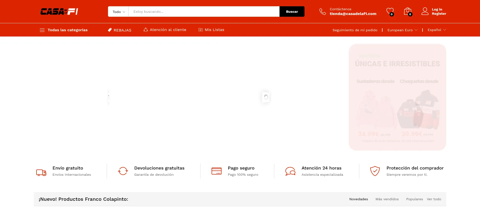Website screenshot of Casadelaf1.com