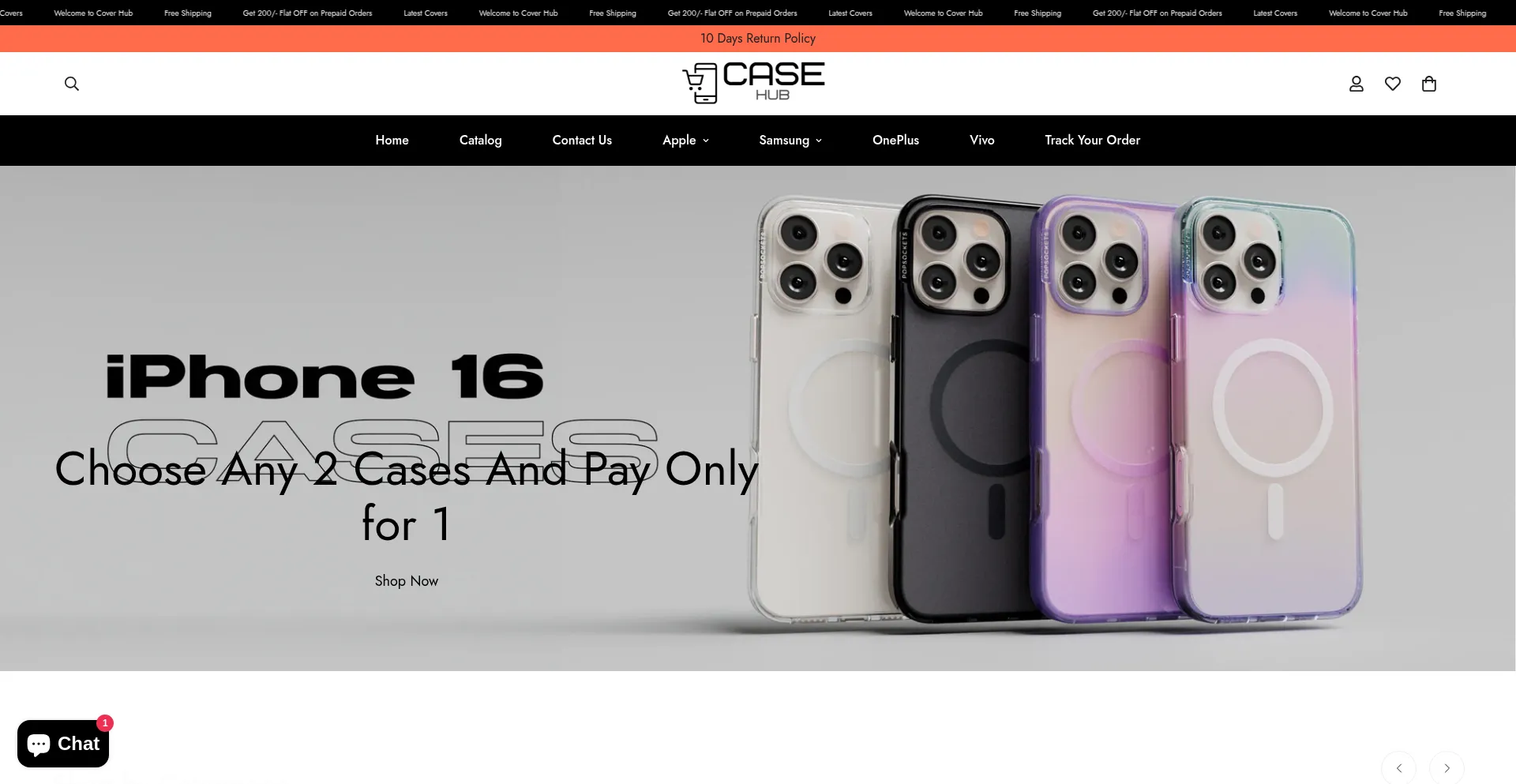 Website screenshot of Casehub.co.in