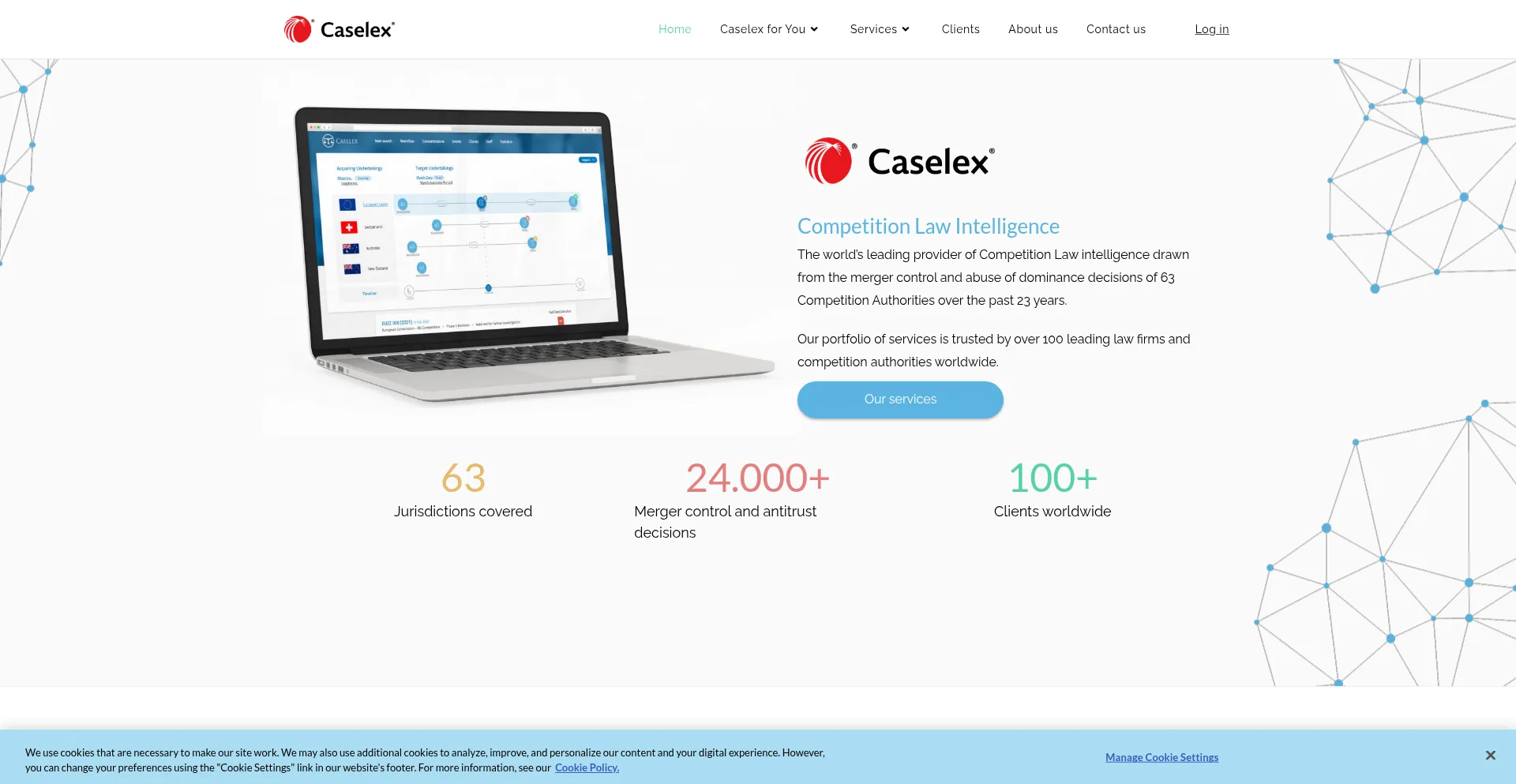 Website screenshot of Caselex.eu