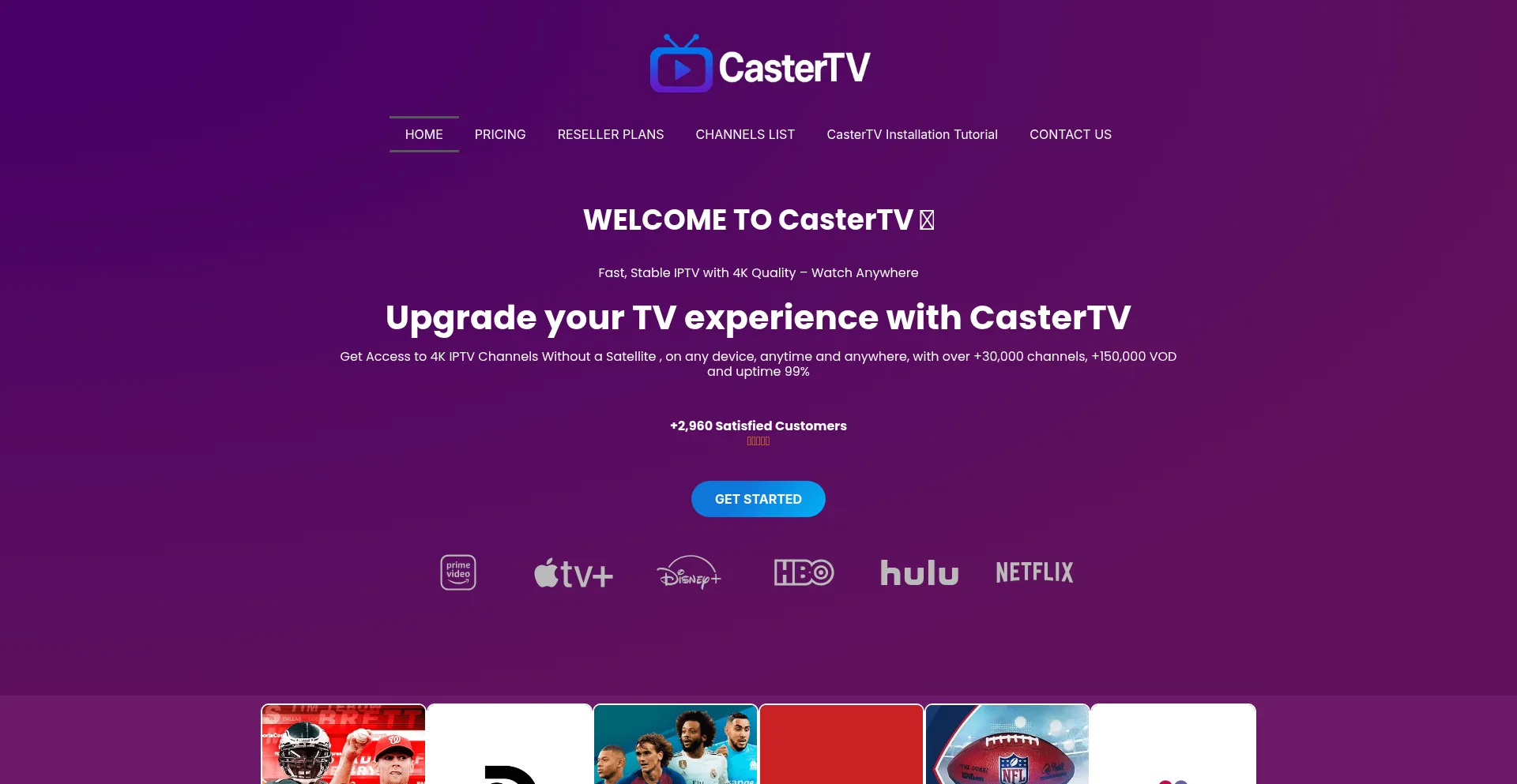 Website screenshot of Castertv.com