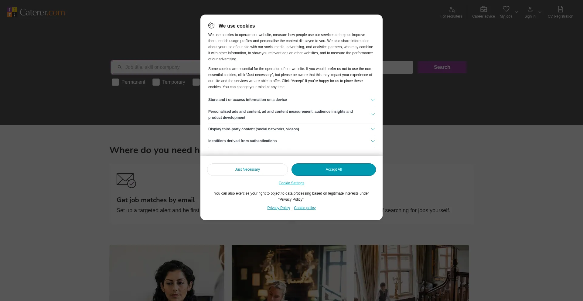 Caterer.com Screenshot