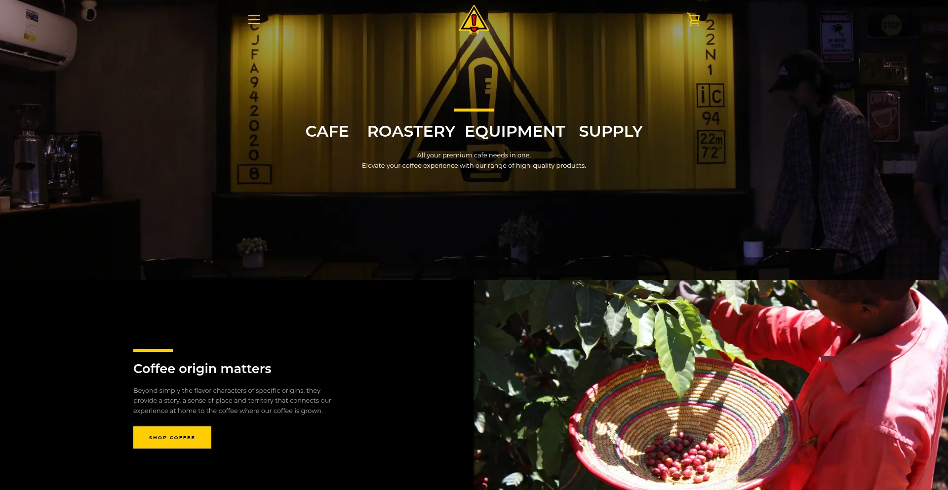 Website screenshot of Cautioncoffeesupply.com