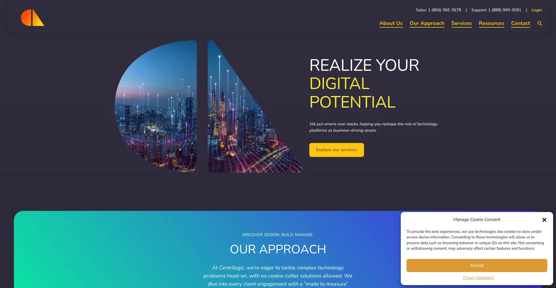 Website screenshot of Centrilogic.com