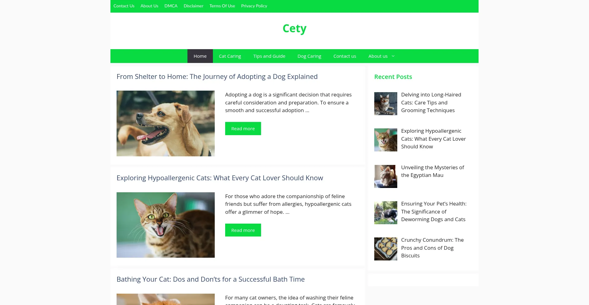 Website screenshot of Cety.app