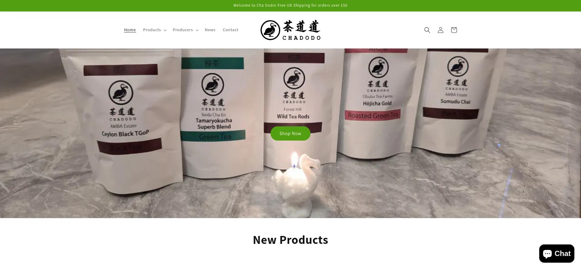 Website screenshot of Chadodo.co.uk