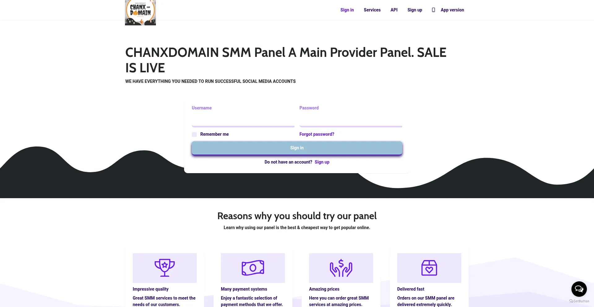 Website screenshot of Chanxdomain.com