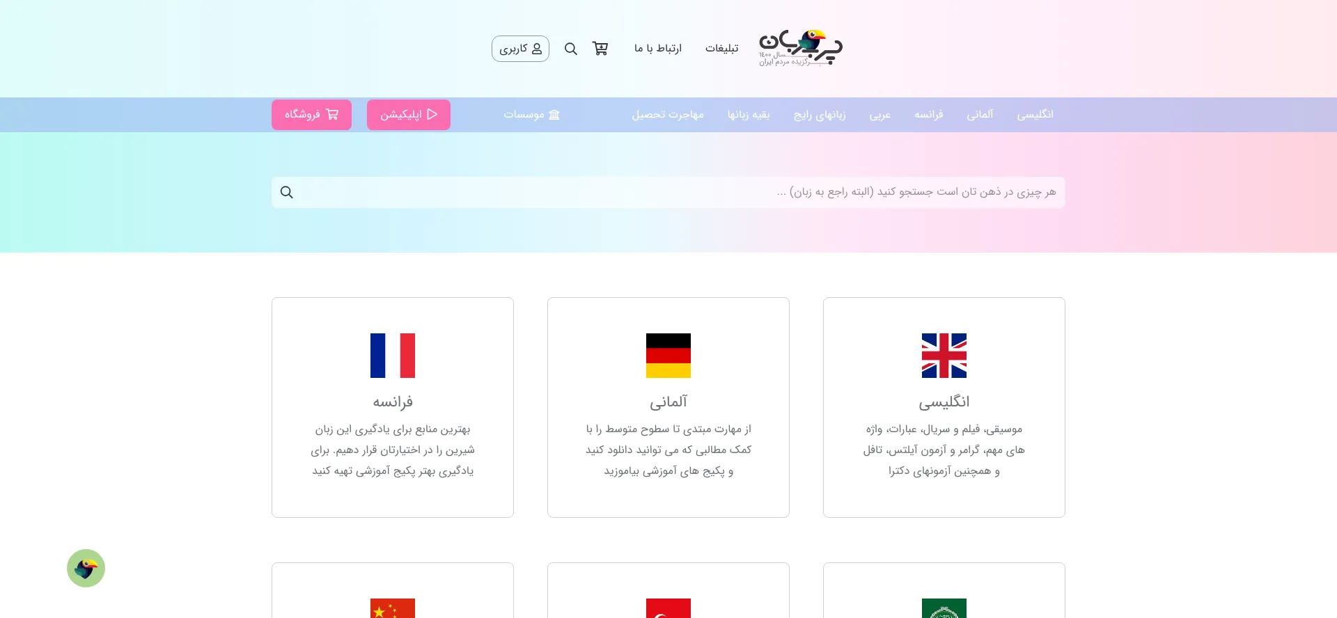 Website screenshot of Charbzaban.com