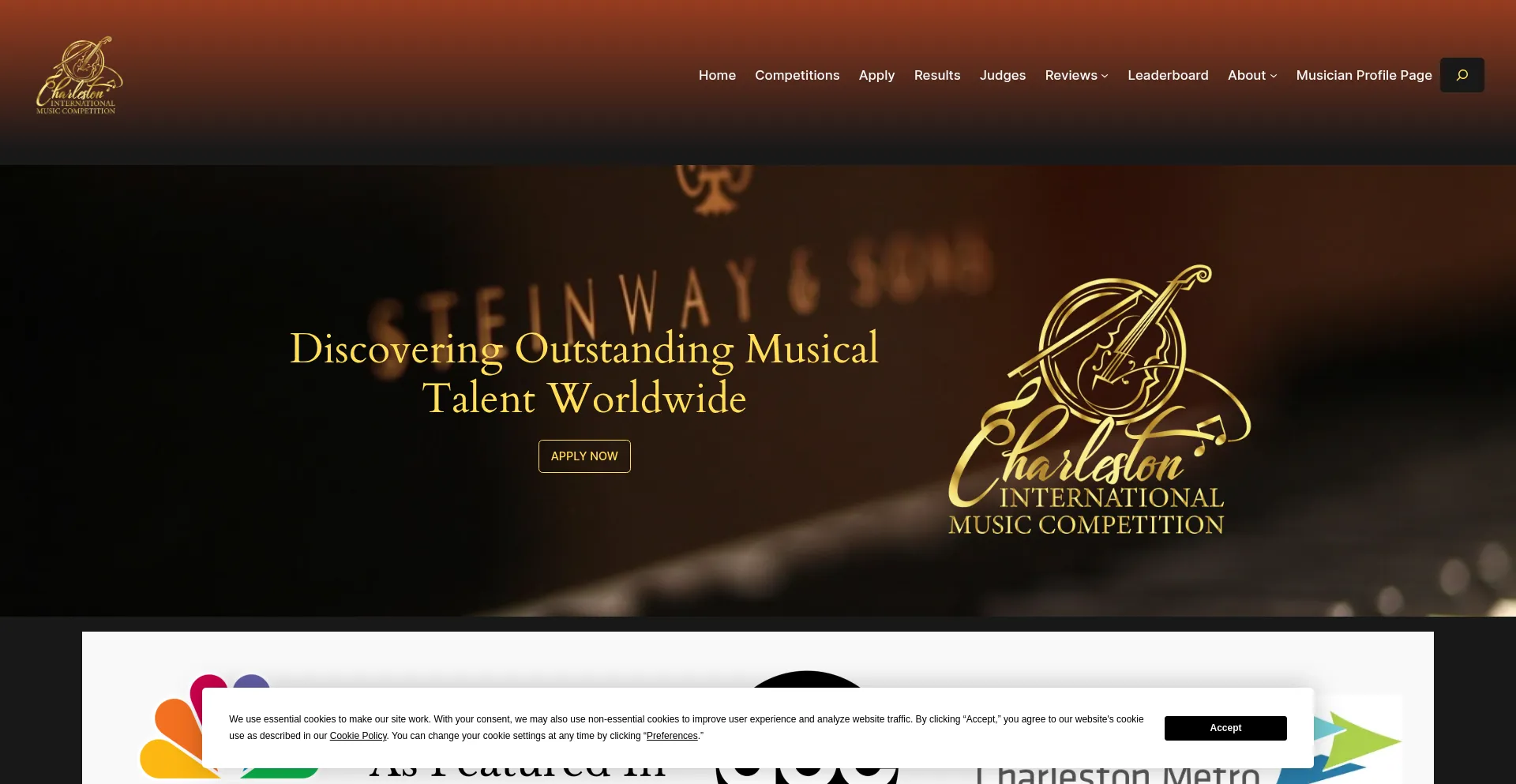 Website screenshot of Charlestoncompetition.com