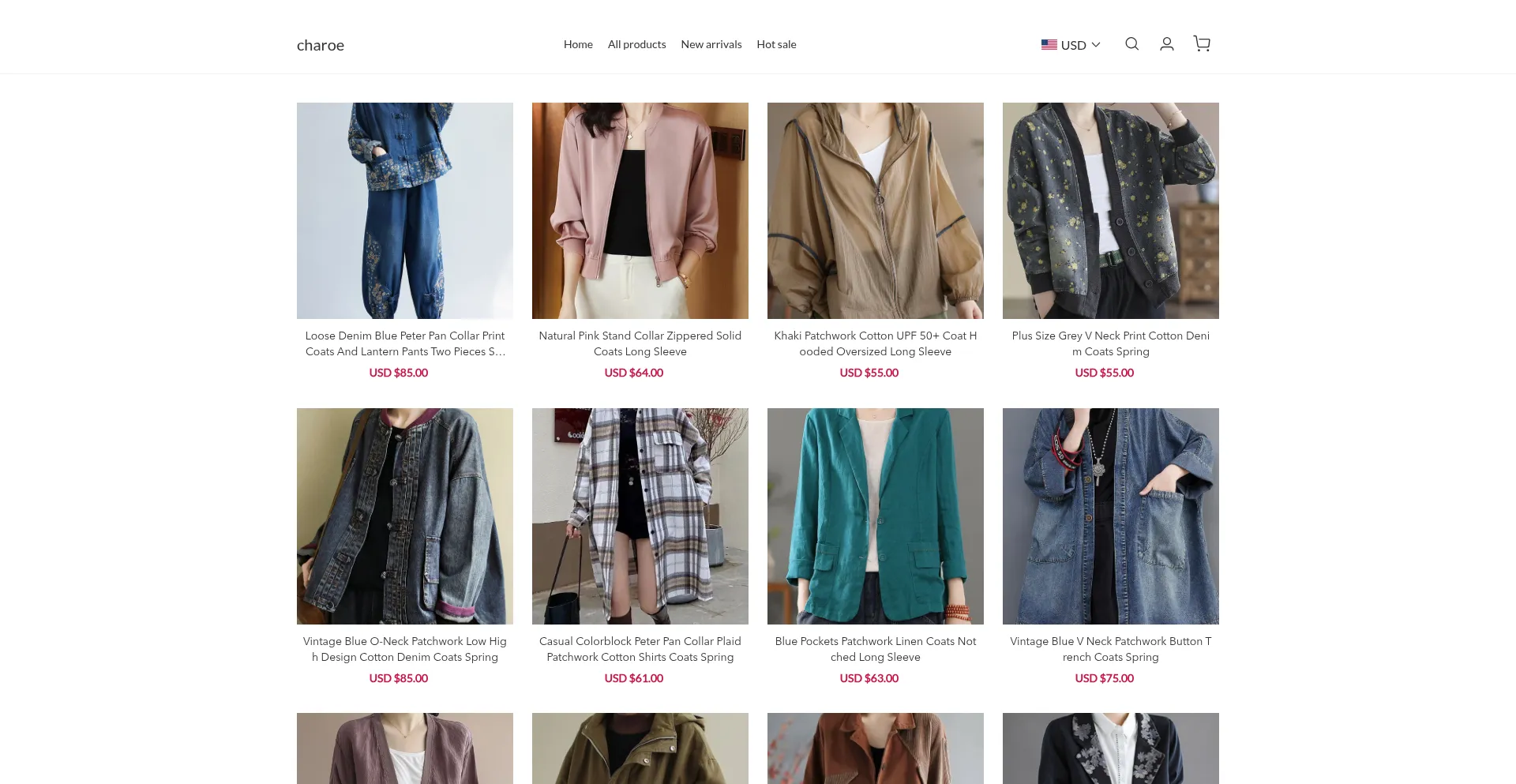 Website screenshot of Charoe.com