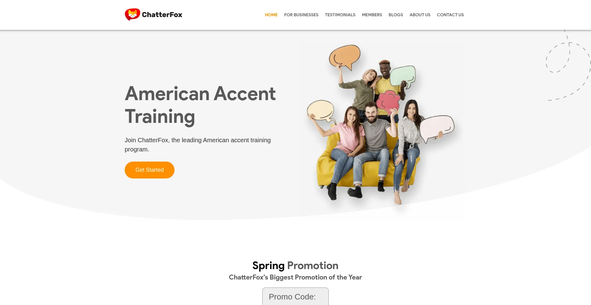 Website screenshot of Chatterfox.com