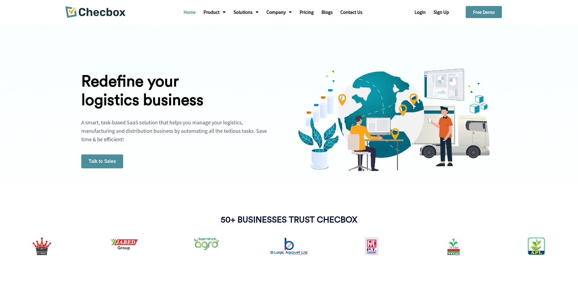 Website screenshot of Checbox.com