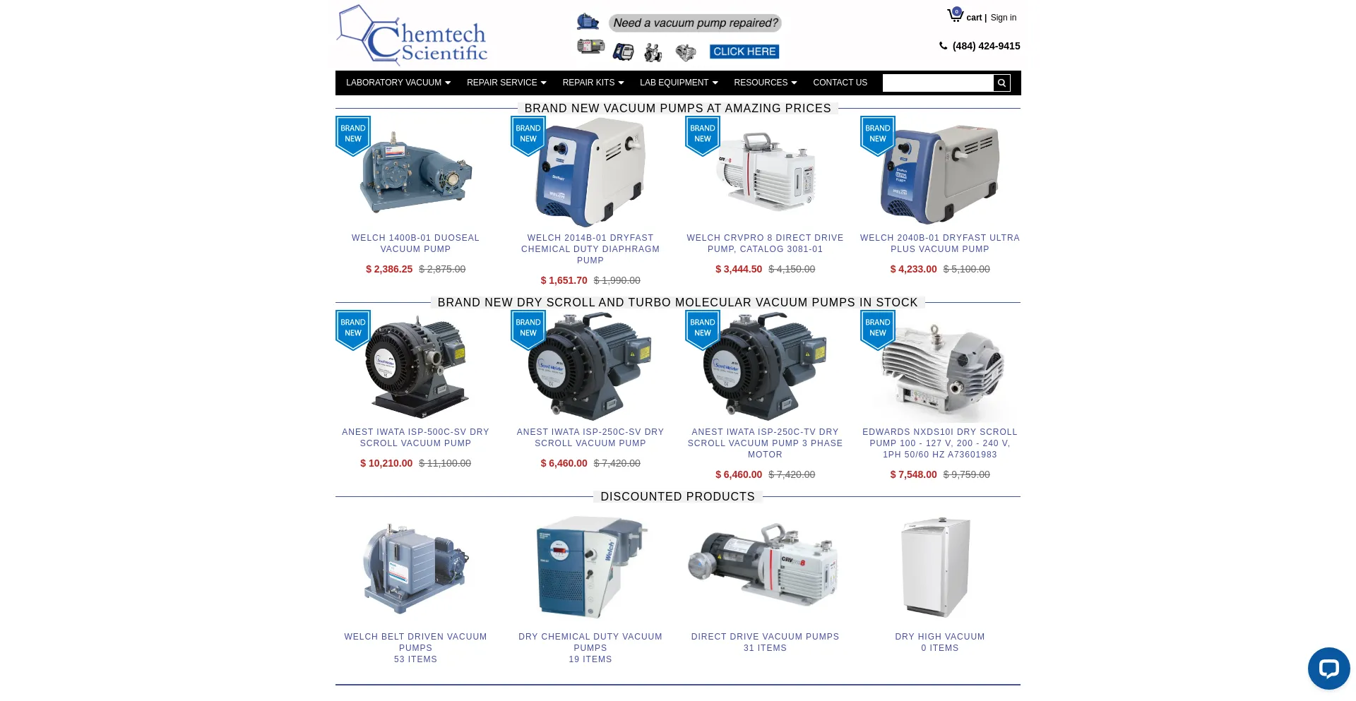 Website screenshot of Chemtechsci.com